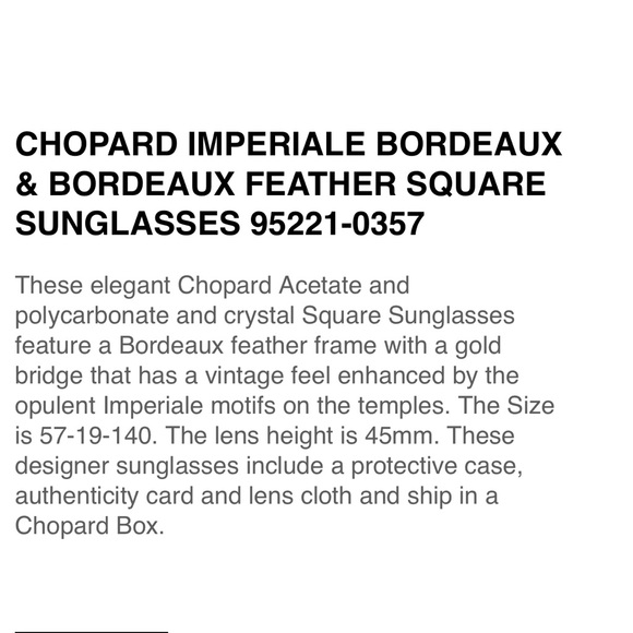 Chopard Imperiale Boudreaux crystal  sunglasses - Picture 14 of 14